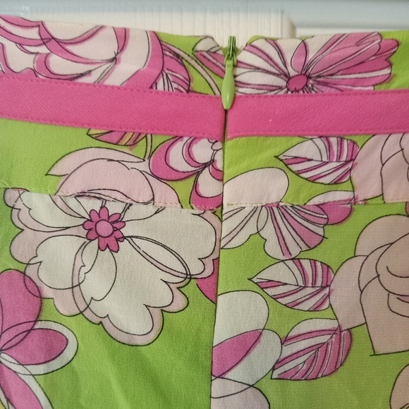 SLB silk pink and green floral skirt. Large - Picture 5 of 6